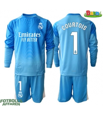 Real Madrid Thibaut Courtois #1 Målvakt Hemmaställ Barn 2025-26 Långärmad (+ Korta byxor)